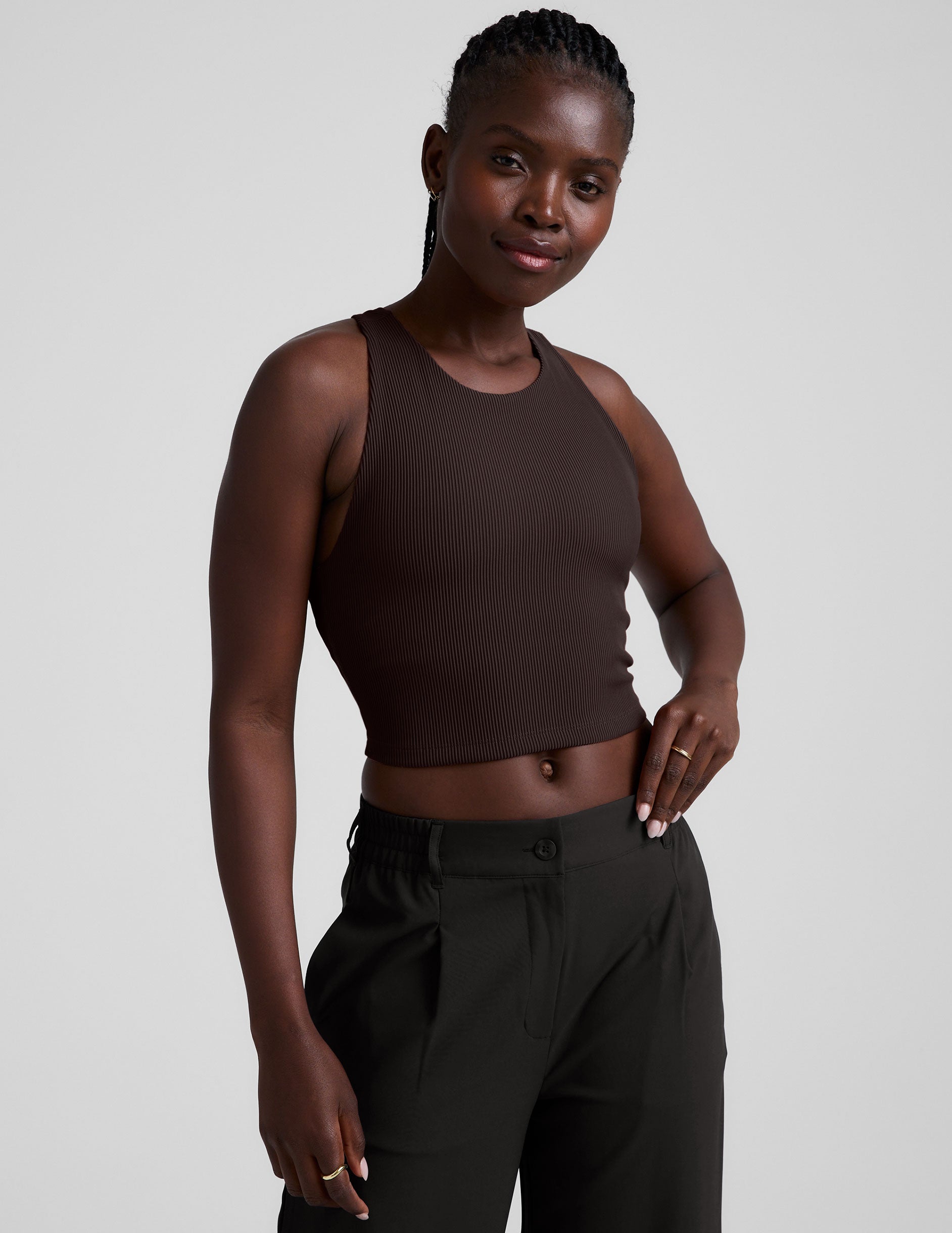Refocus Ribbed Cropped Tank