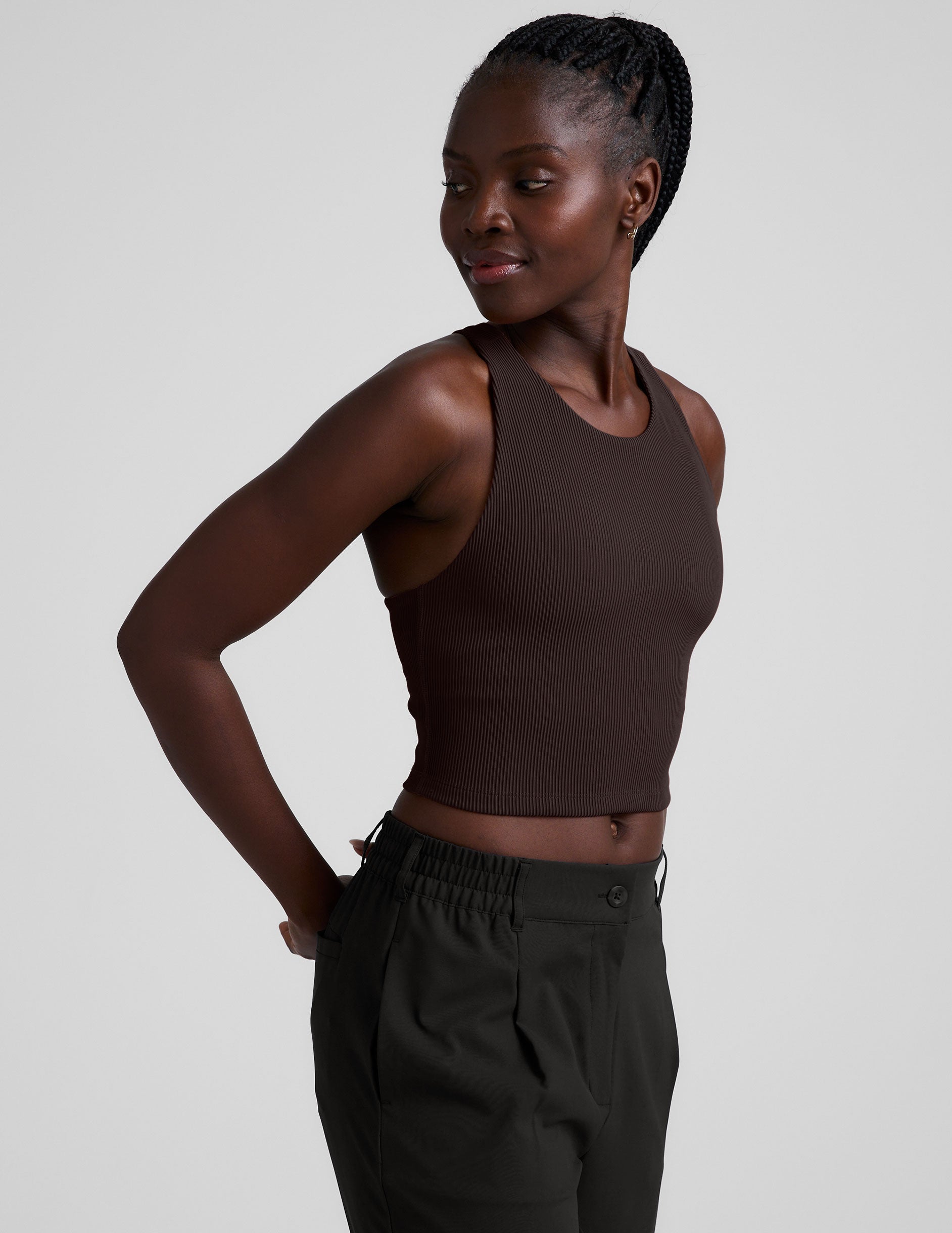 Refocus Ribbed Cropped Tank - Image 2