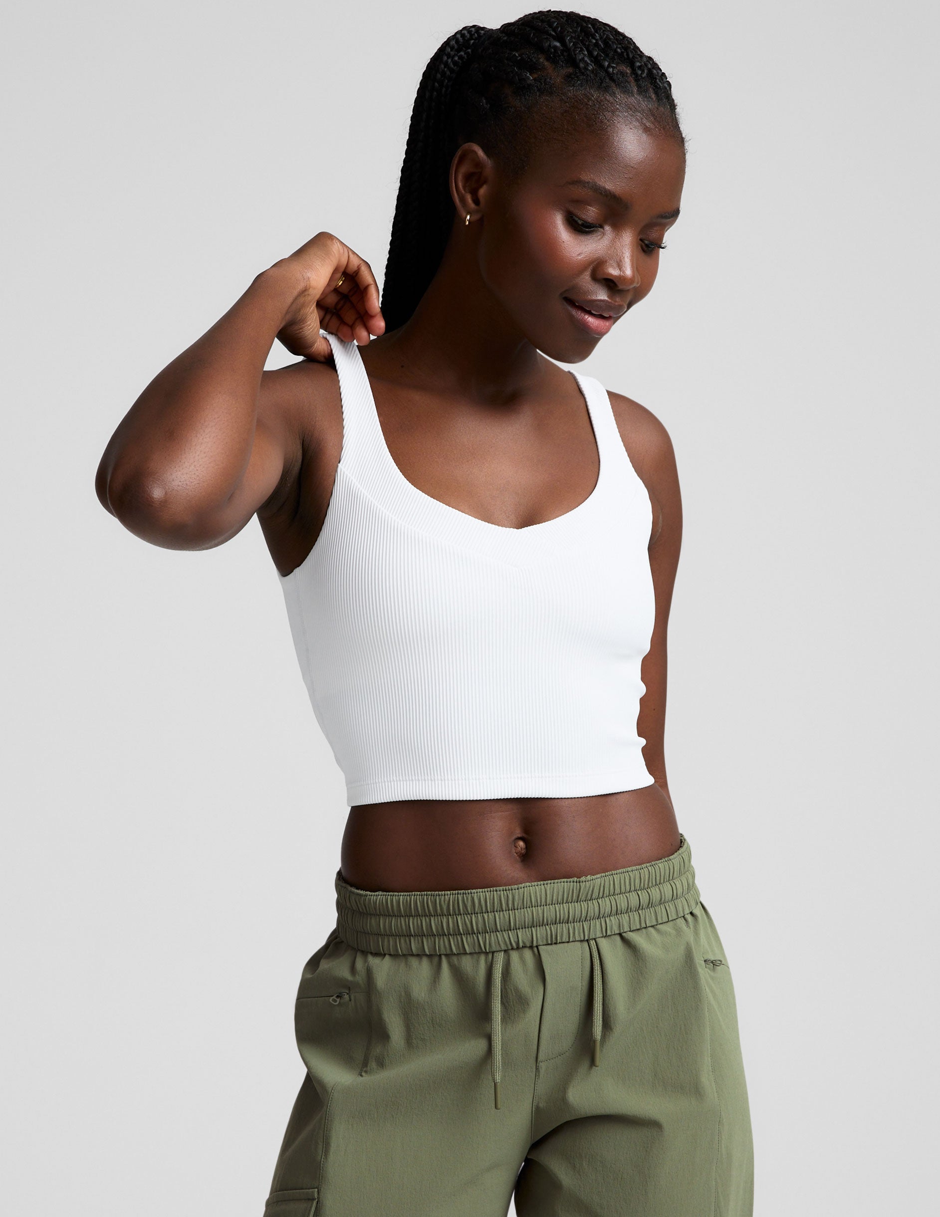 Impulse Ribbed Cropped Tank
