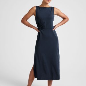 Rotation Side Twist Midi Dress