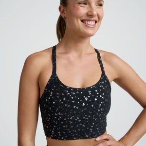 Black Gold Mini Moons SoftShine Slim Racerback High Cropped Tank