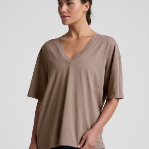 Oversized V-neck Cotton Tee
