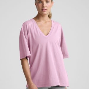 Oversized V-neck Cotton Tee