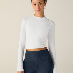 Contours Mock Neck Cropped Top