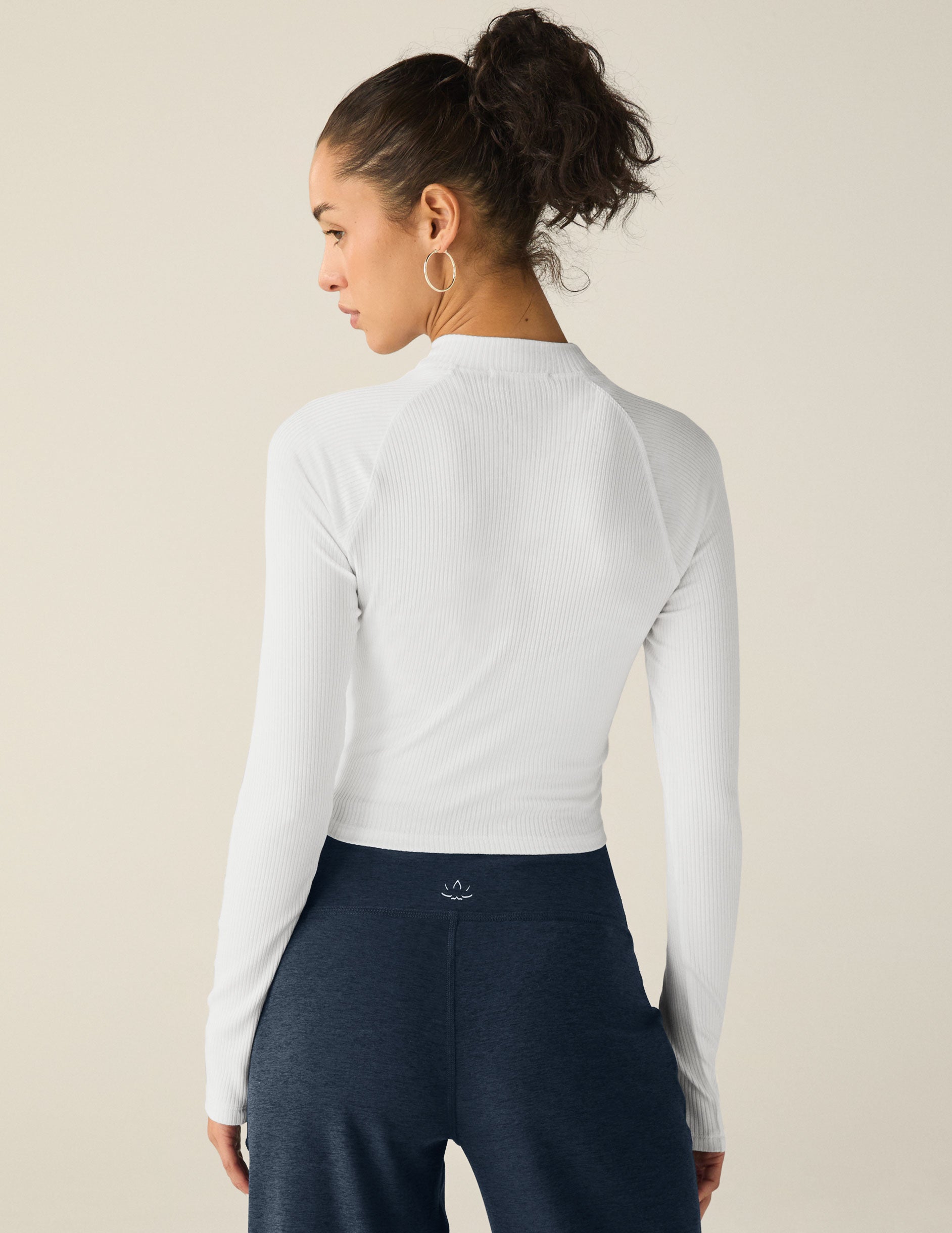 Contours Mock Neck Cropped Top - Image 3