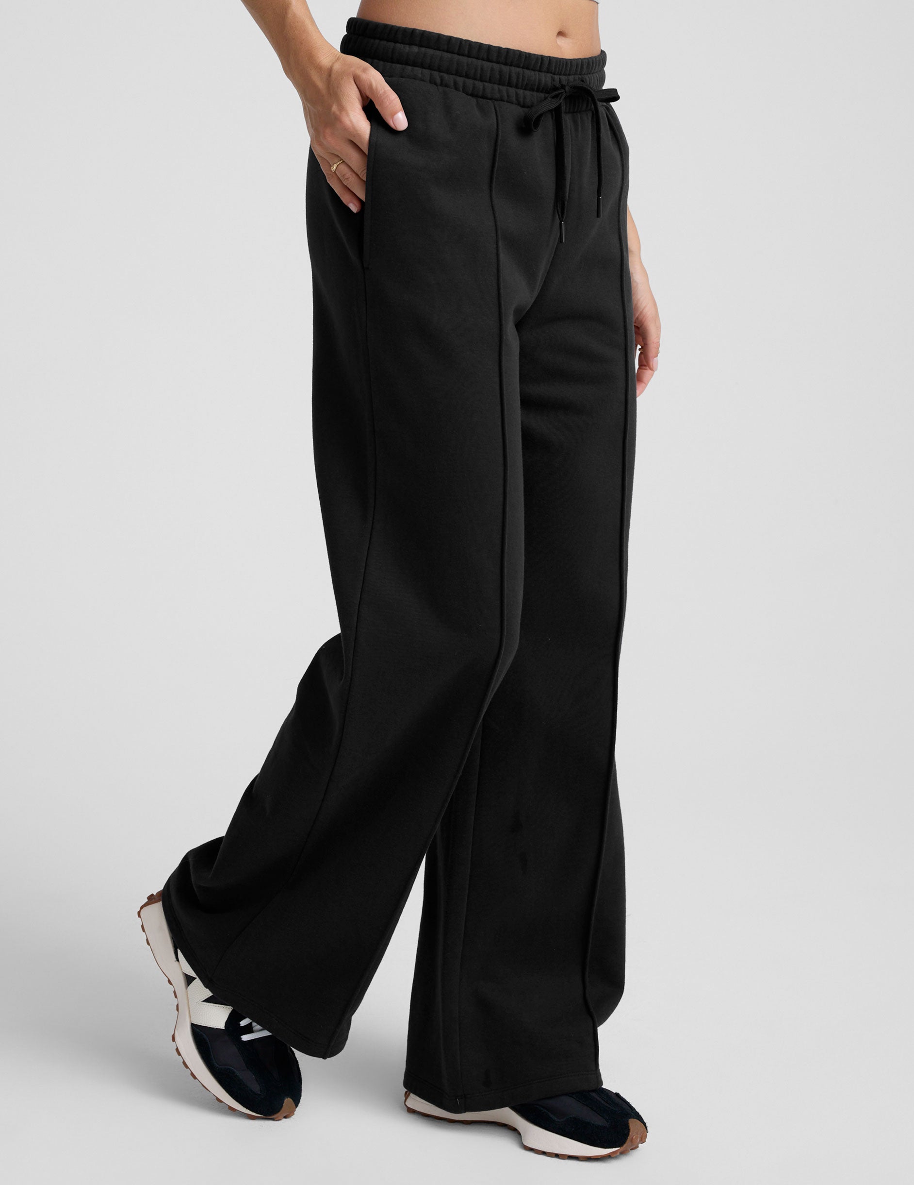 LuxeFleece Pintuck Wide Leg Pant - Image 3