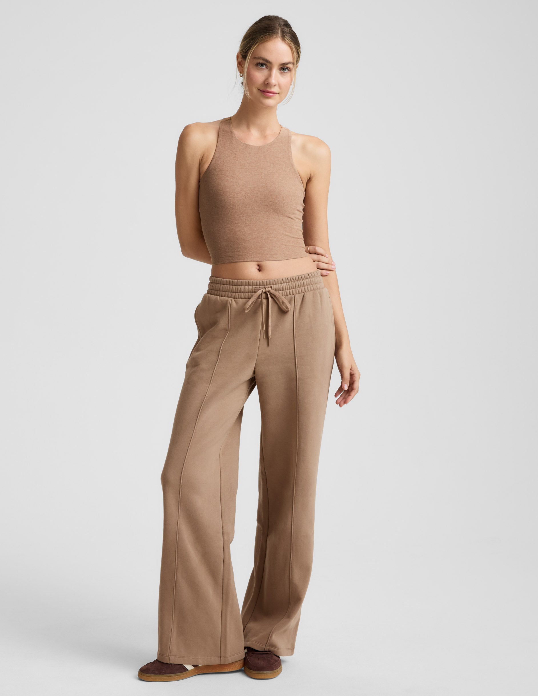 LuxeFleece Pintuck Wide Leg Pant - Image 6