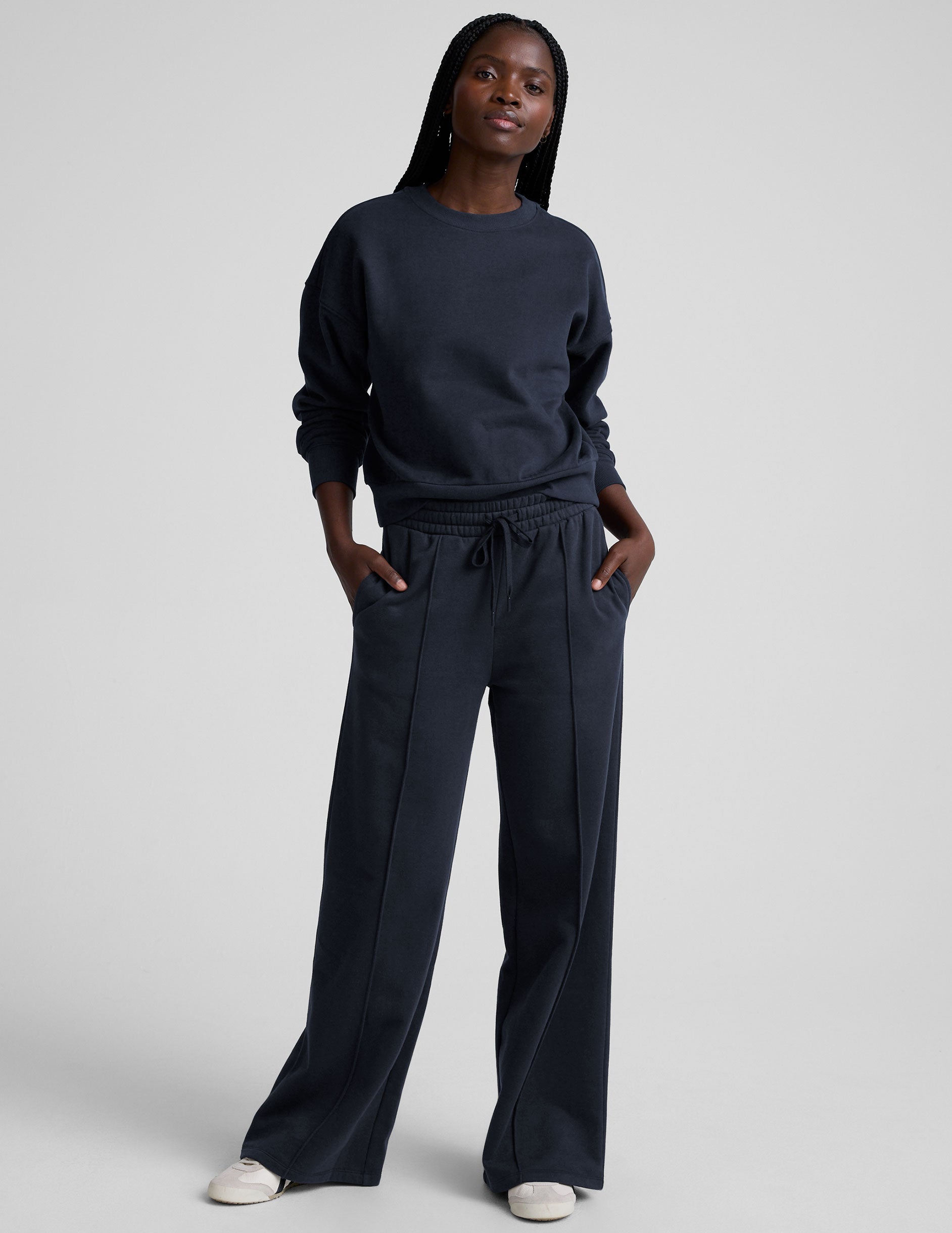 LuxeFleece Pintuck Wide Leg Pant