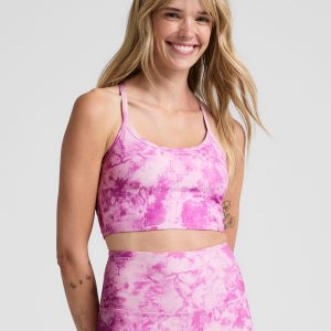 Sunset Violet Icedye SoftMark Slim Racerback High Cropped Tank