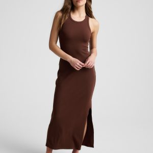 Ribbed High Neck Maxi Dress