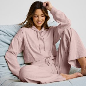 Breathe Easy Ribbed Cropped Hoodie