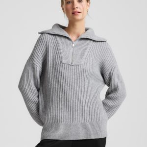 Wool Blend Collared Pullover